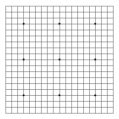 Tablero de go, de 19 x 19 intersecciones